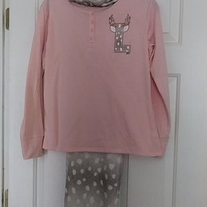 Girls flannel pajamas letter L